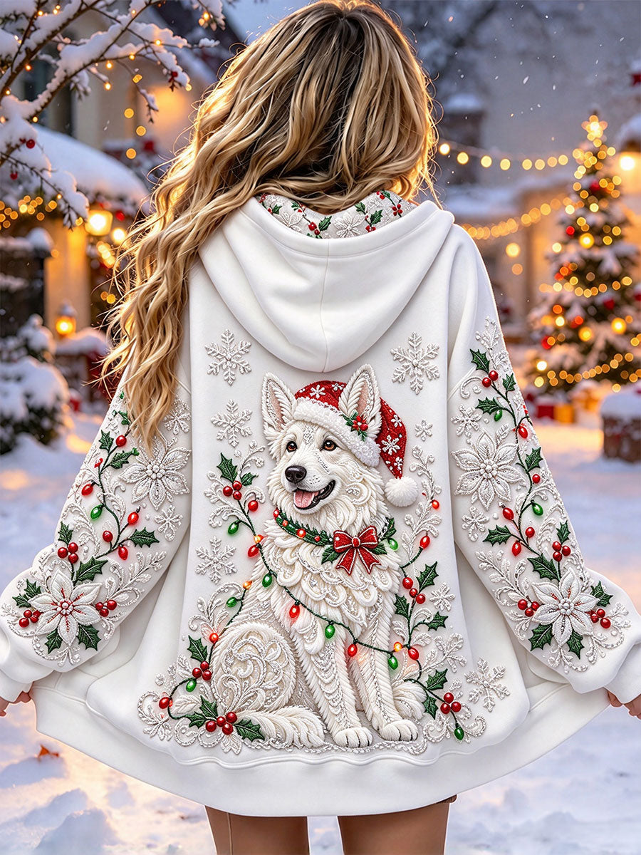 Women's Christmas German Shepherd Print Jackets