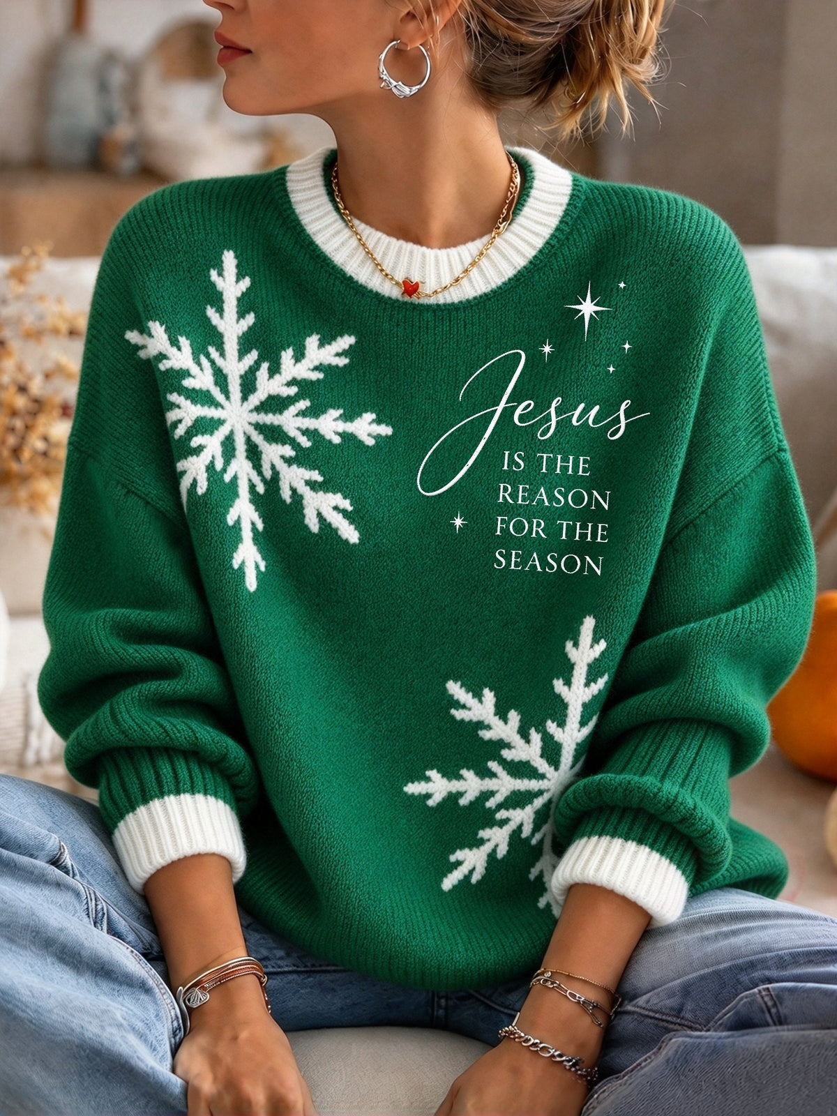 Women's Christmas Crew Neck Sweater
