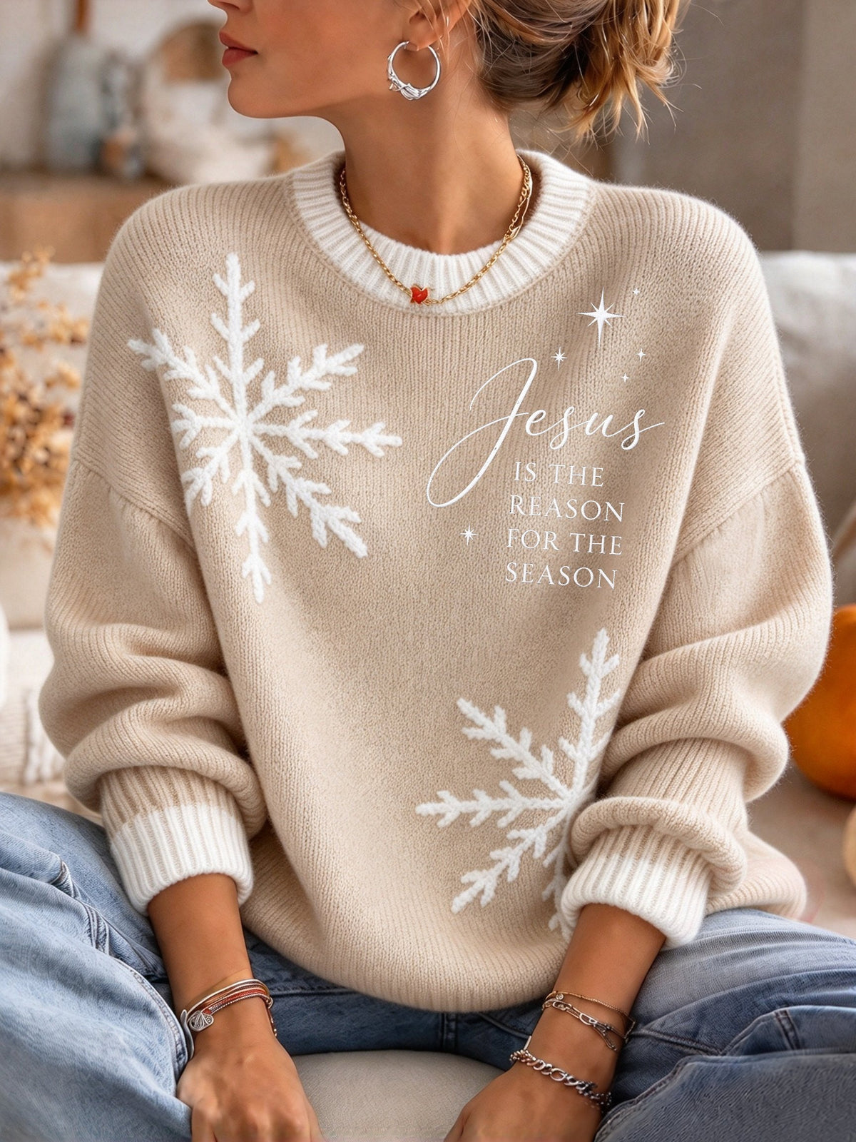 Women's Christmas Crew Neck Sweater