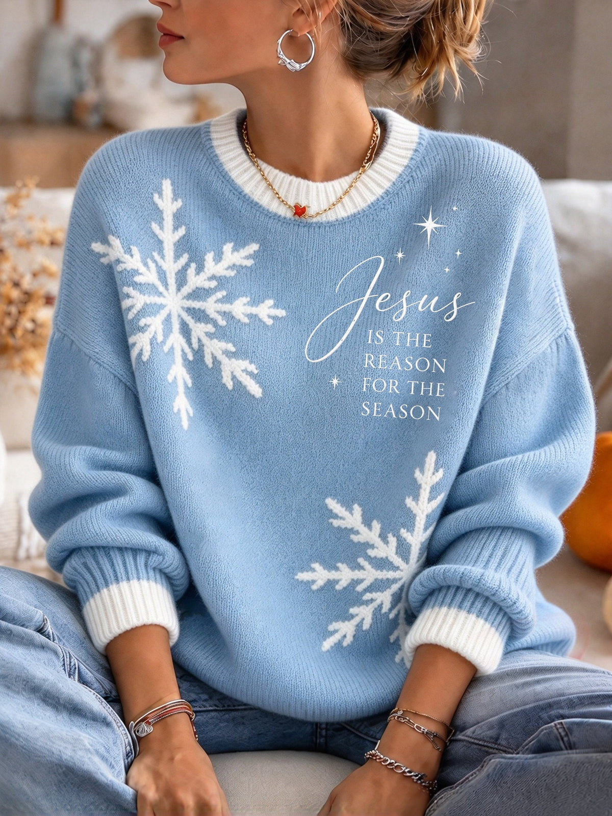 Women's Christmas Crew Neck Sweater