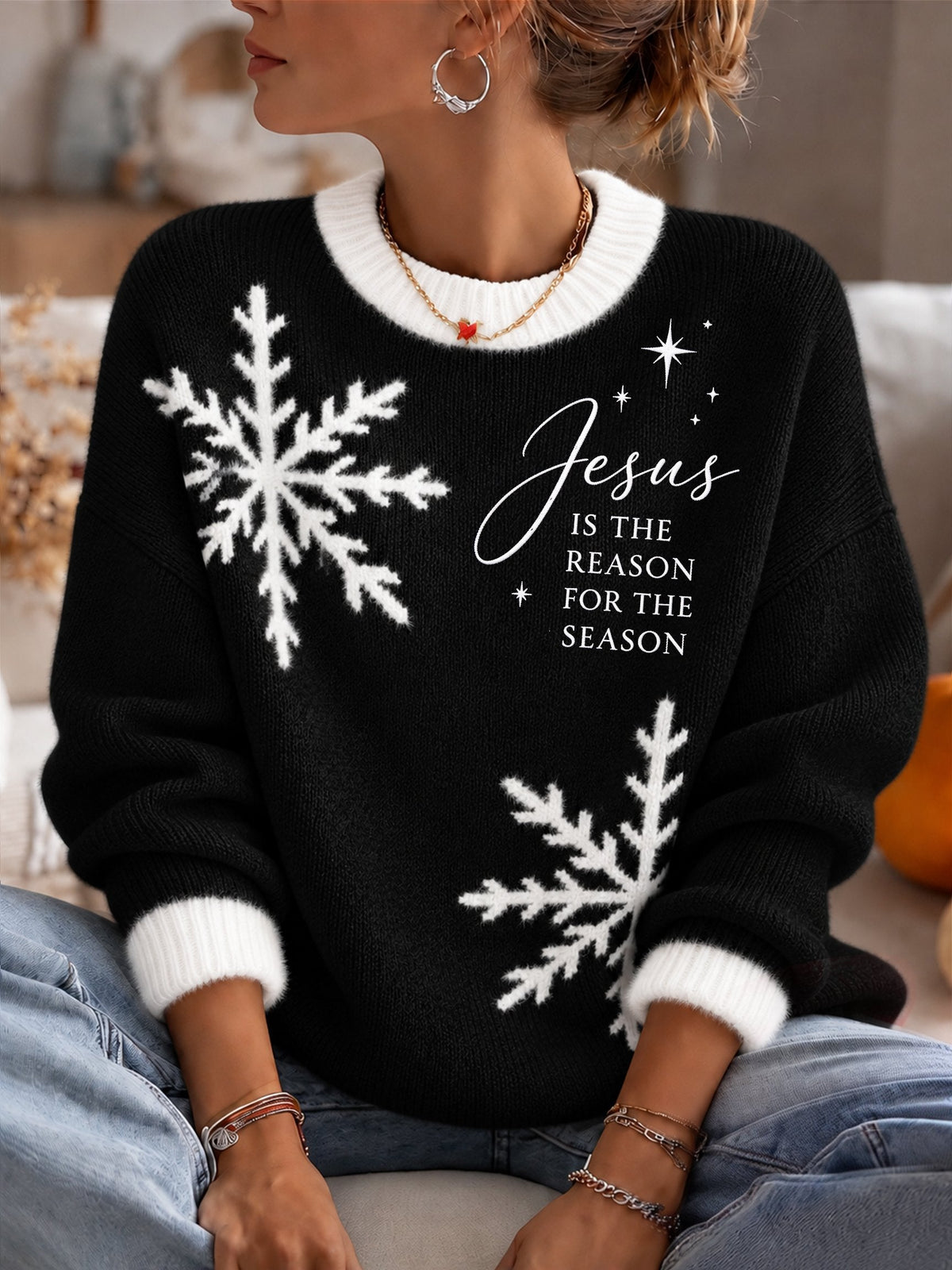 Women's Christmas Crew Neck Sweater