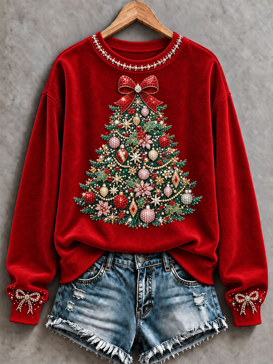 Women's Christmas Tree Print Sweatshirt