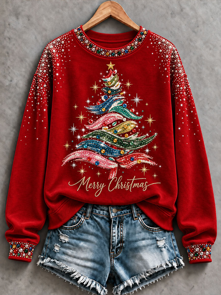 Women's Christmas Tree Print Sweatshirt