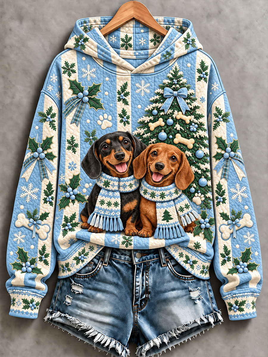 Women's Dog Art Print Casual Hoodie