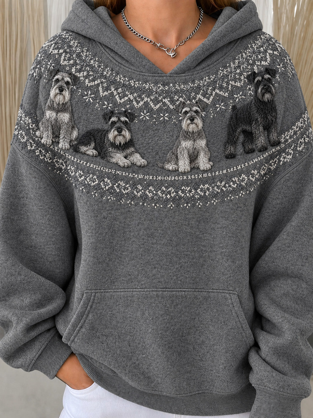 Women's Schnauzers Pattern Causal Hoodie