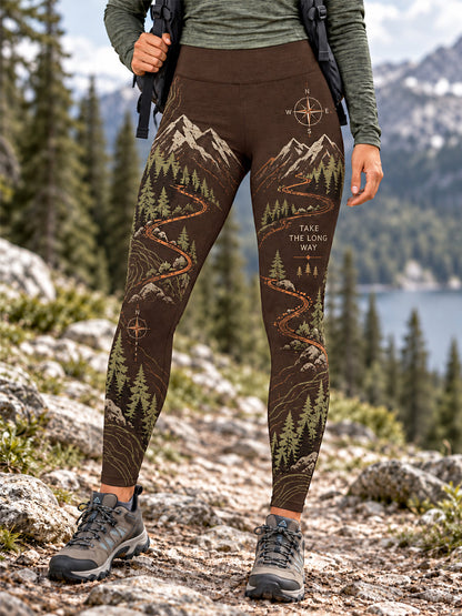 Women's Wilderness Trail Print Hike Lovers Leggings