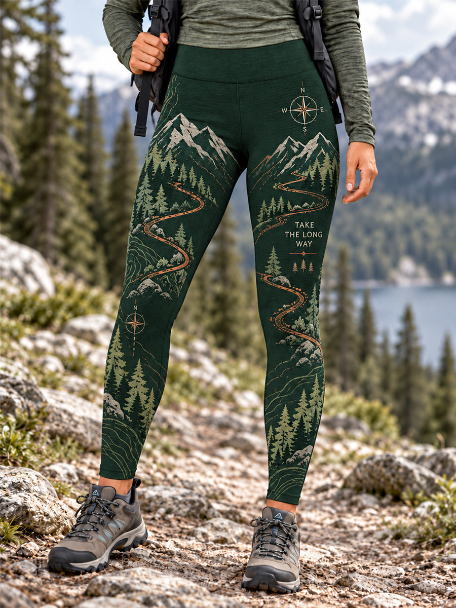 Women's Wilderness Trail Print Hike Lovers Leggings