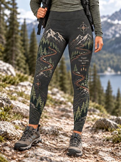 Women's Wilderness Trail Print Hike Lovers Leggings