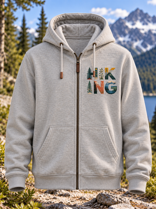 Women's Hiking Lover Printed Zip-Up Hoodie