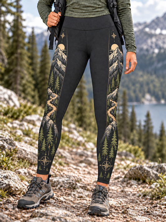 Women's Wilderness Trail Print Hike Lovers Leggings