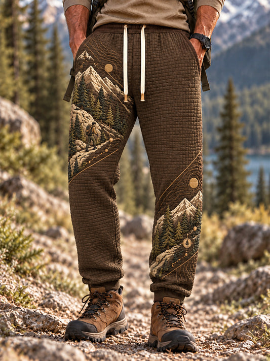 Men's Wilderness Trail Print Hike Lovers Casual Pants