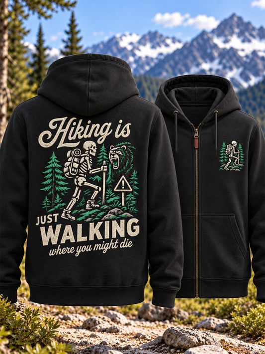 Women's Hiking Lover Printed Zip-Up Hoodie