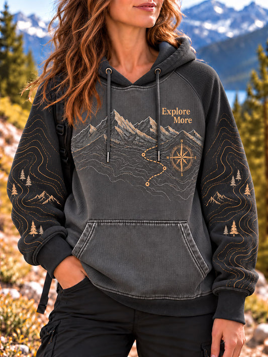 Women's Wilderness Trail Print Raglan Hoodie