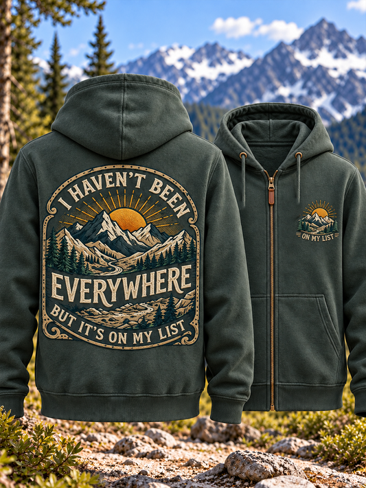 Women's Hiking Lover Printed Zip-Up Hoodie