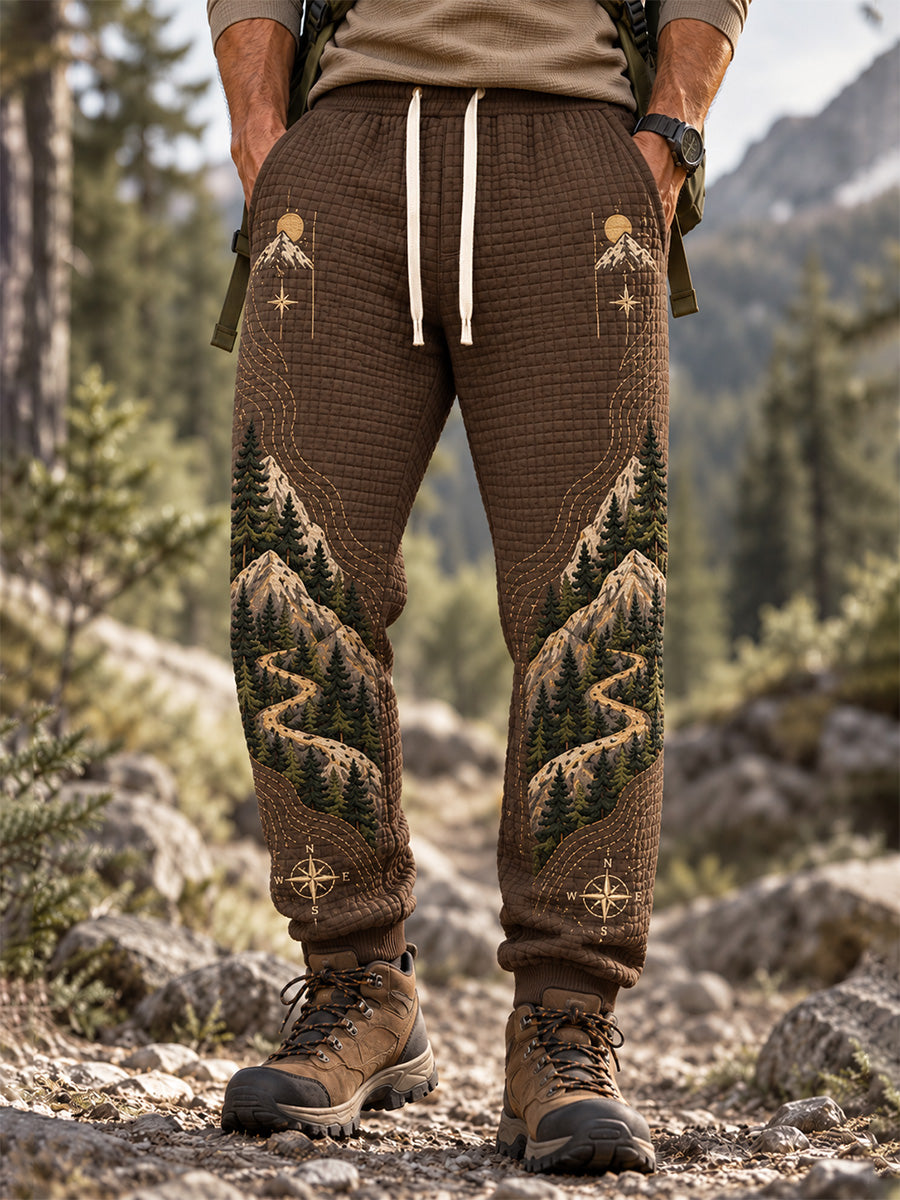Men's Wilderness Trail Print Hike Lovers Casual Pants