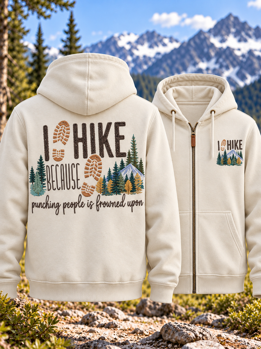 Women's Hiking Lover Printed Zip-Up Hoodie