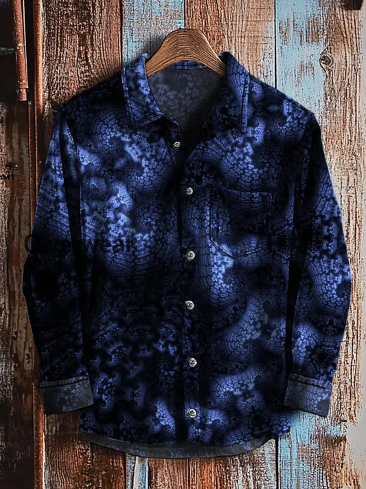 Vintage Art Abstract Art Print Long Sleeve Casual Shirt A / S Mens shirts