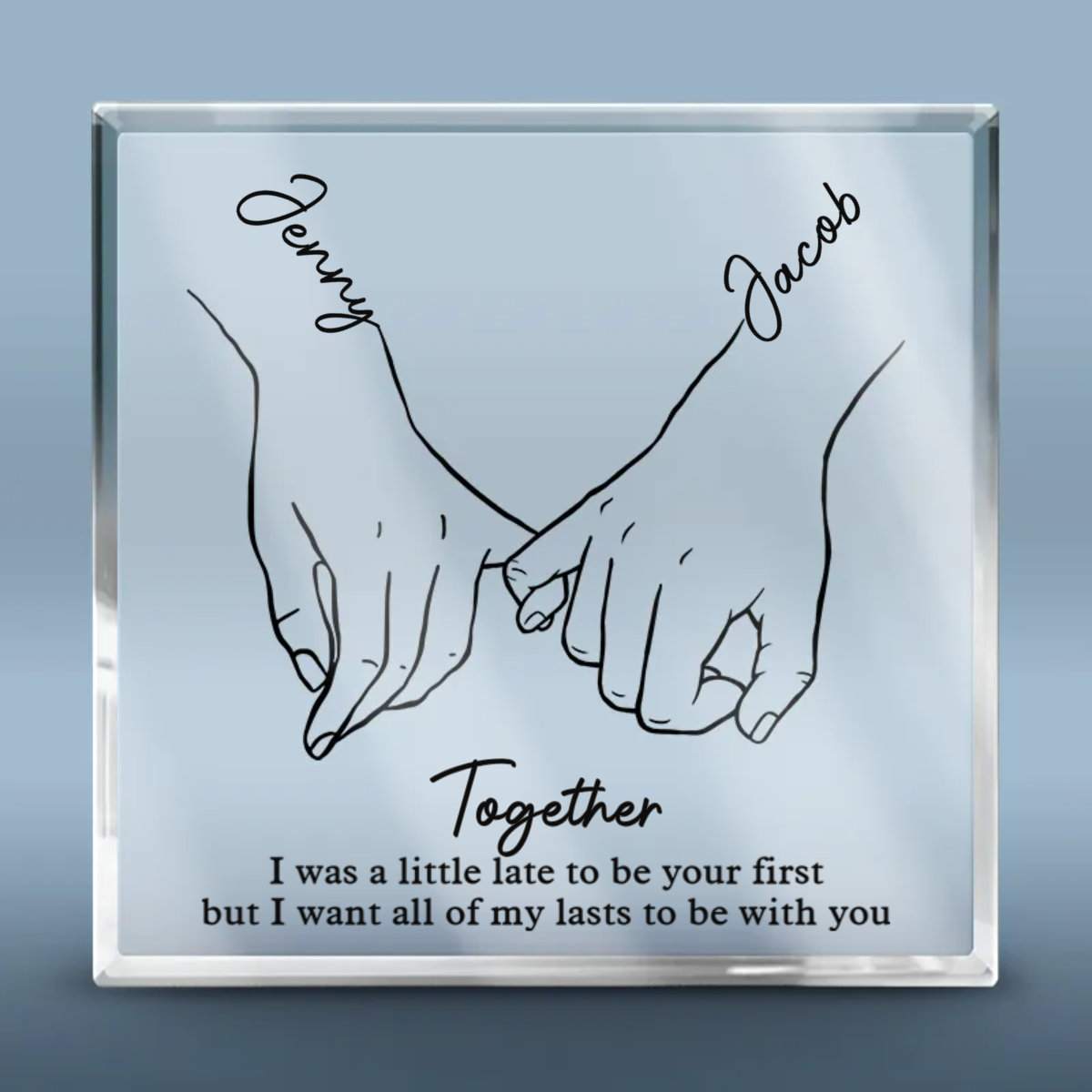 I Love You Forever - Custom Couple Acrylic Plaque, Personalized Square Gift for Husband & Wife, Anniversary Keepsake