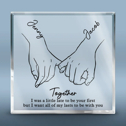 I Love You Forever - Custom Couple Acrylic Plaque, Personalized Square Gift for Husband & Wife, Anniversary Keepsake