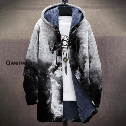 Watercolor Art Long Sleeve Sweater Jacket Cardigan Black / S Men\’s Tops