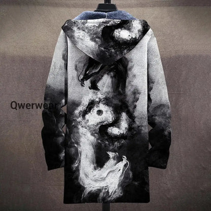 Watercolor Art Long Sleeve Sweater Jacket Cardigan Men\’s Tops