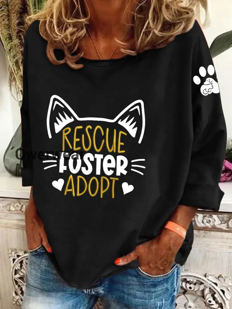 Women’s animal friendly sweatshirt Black / S
