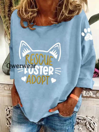 Women’s animal friendly sweatshirt Light Blue / S