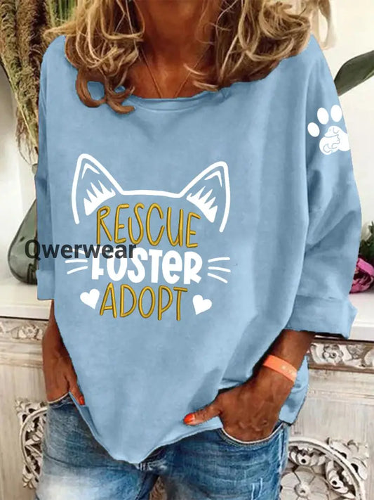 Women’s animal friendly sweatshirt Light Blue / S