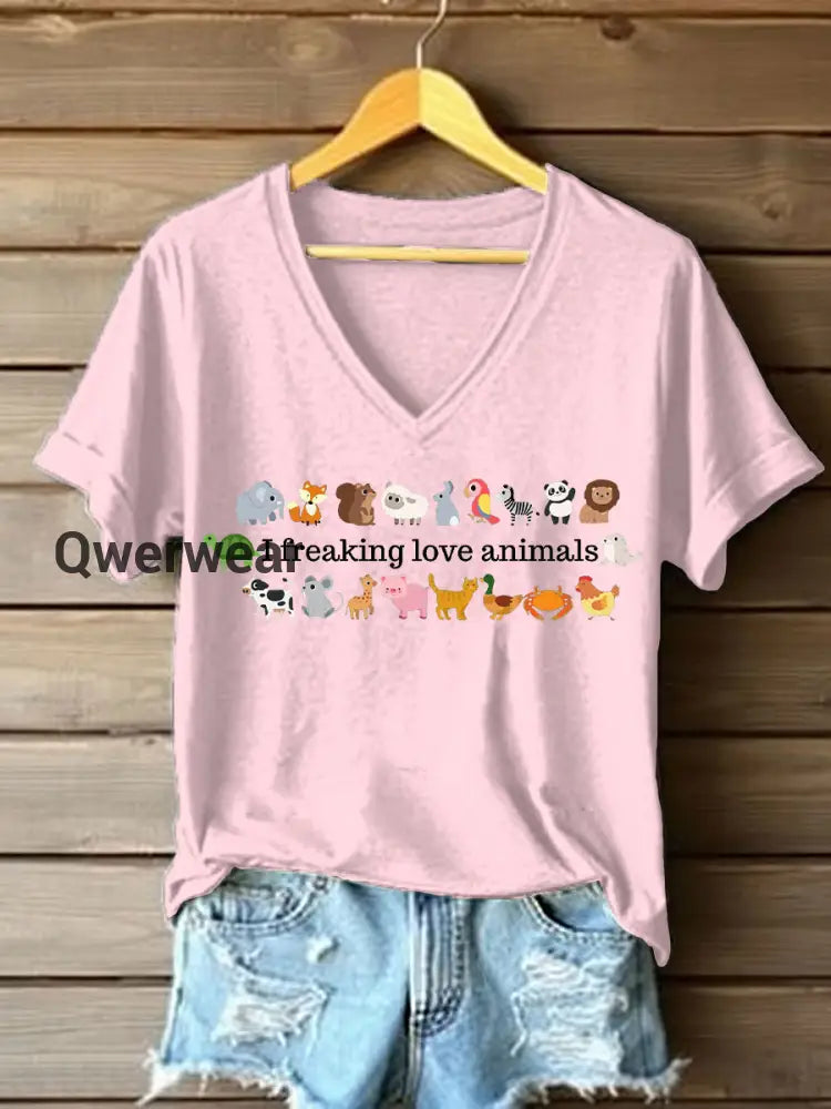 Women’s Animal Friendly T-shirt Light Pink / S