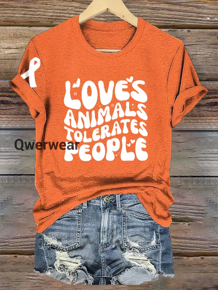 Women’s Animal Friendly T-shirt Orange / S