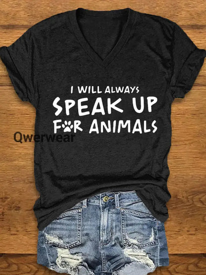 Women’s Animal Friendly T-shirt-TS-AF-53 Black / S