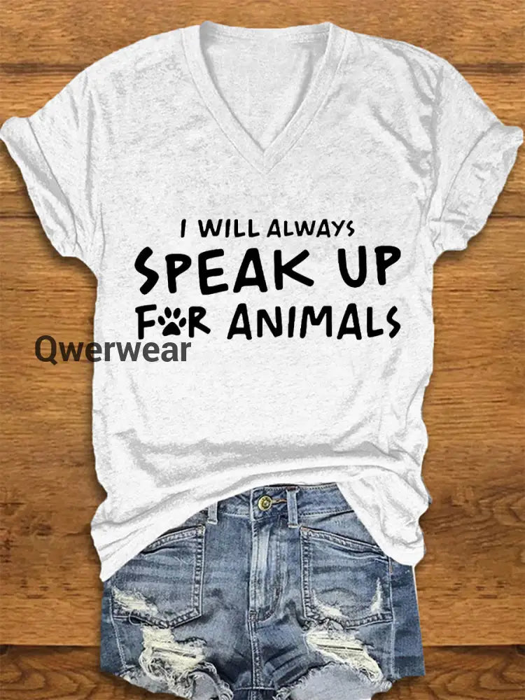 Women’s Animal Friendly T-shirt-TS-AF-53 White / S