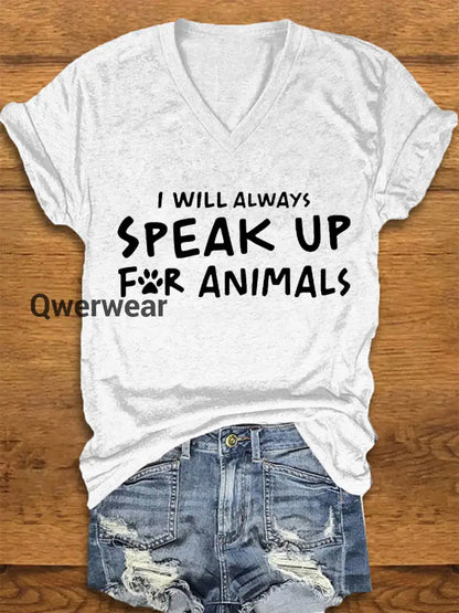 Women’s Animal Friendly T-shirt-TS-AF-53 White / S