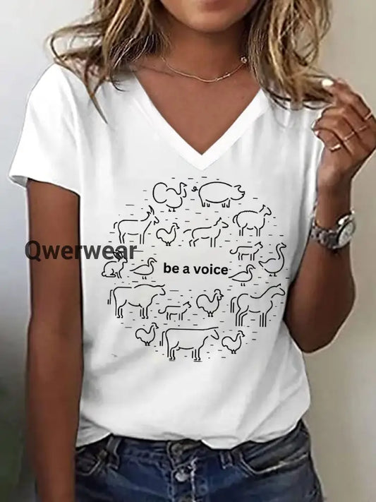 Women’s Animal Friendly T-Shirts-TS-AF-22 White / S