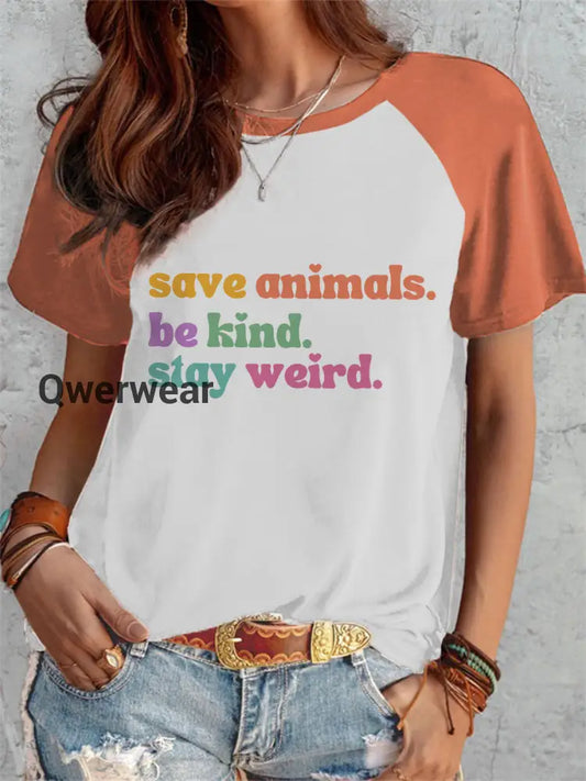 Women’s Animal Friendly T-Shirts-TS-AF-3 Orange / S