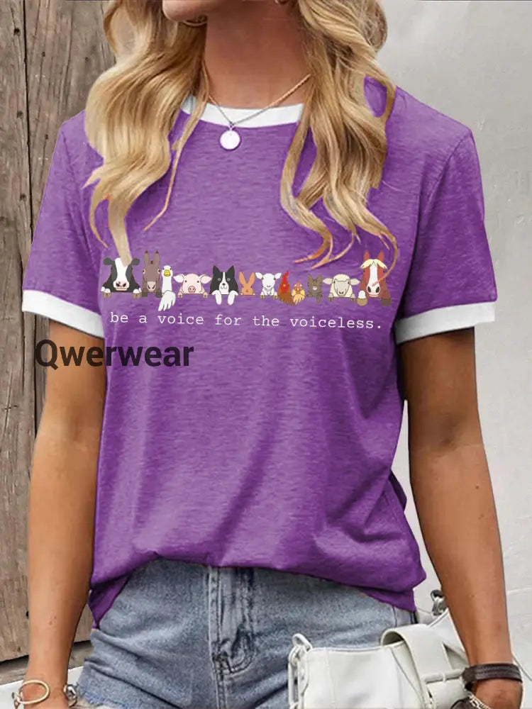 Women’s Animal Lovers T-shirt Purple / S
