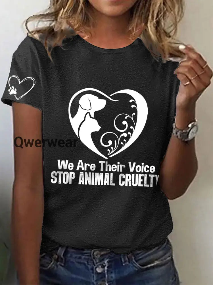 Women’s Animal Protection T-shirt-TS-AF-40 Black / S
