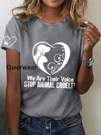 Women’s Animal Protection T-shirt-TS-AF-40 Light Gray / S