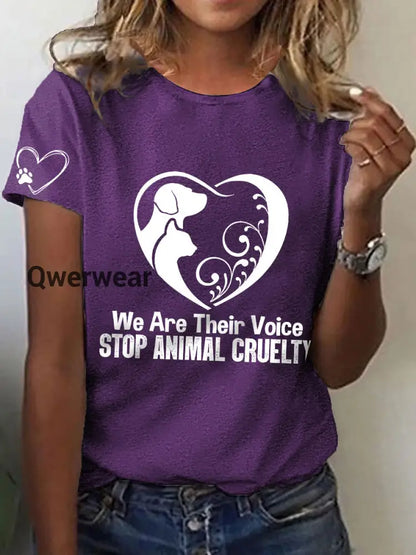 Women’s Animal Protection T-shirt-TS-AF-40 Purple / S