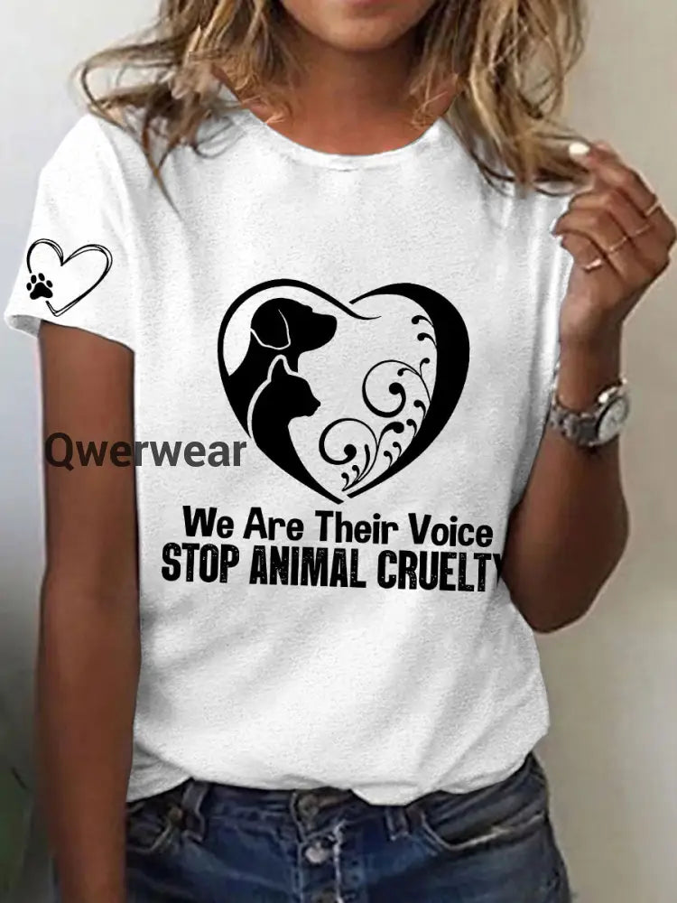 Women’s Animal Protection T-shirt-TS-AF-40 White / S