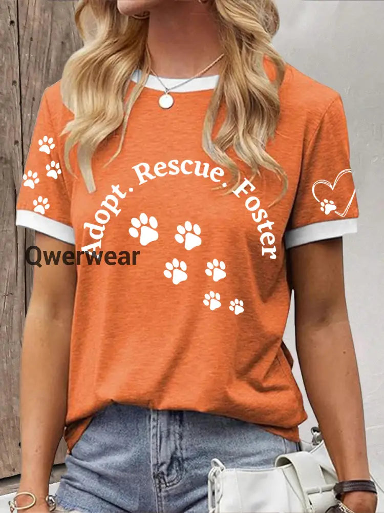 Women’s Animal Protection T-shirt-TS-AF-49 Orange / S