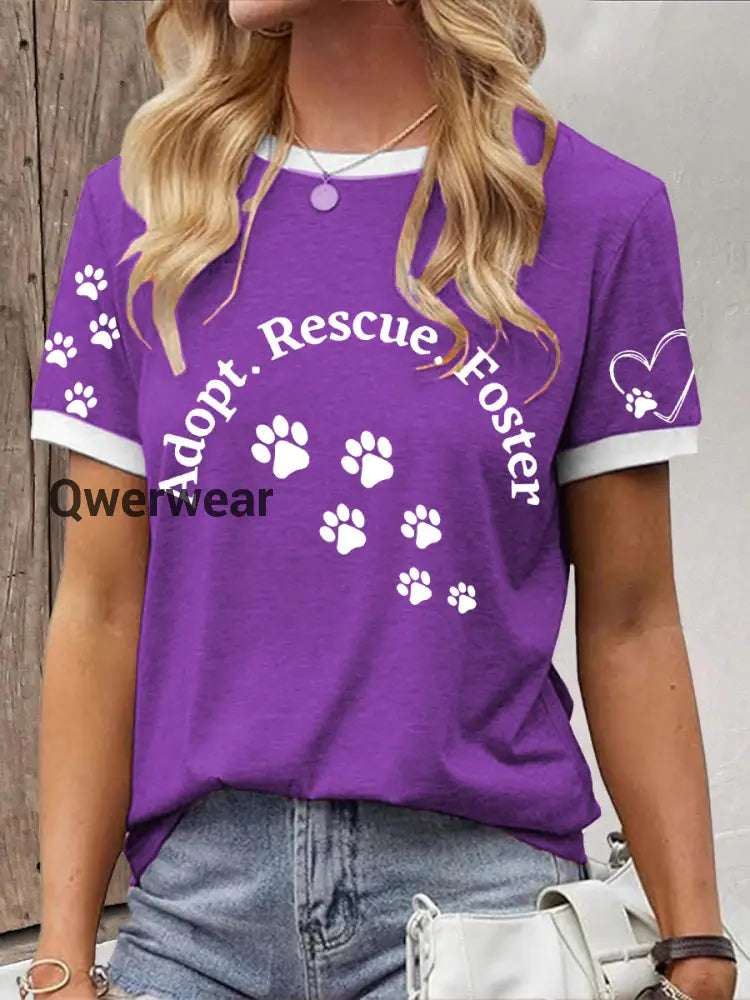 Women’s Animal Protection T-shirt-TS-AF-49 Purple / S