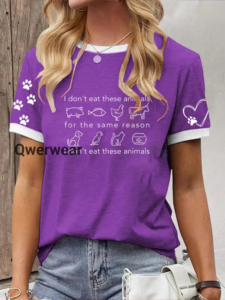 Women’s be kind to animals or I’ll kill you T-shirt-TS-AF-111