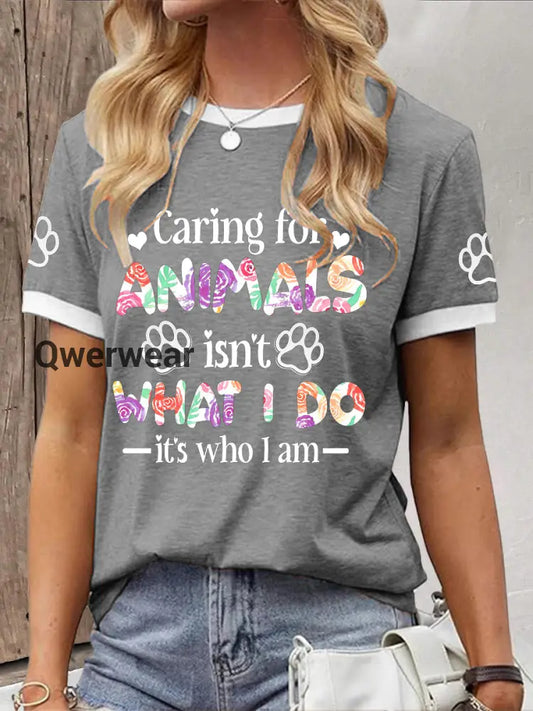 Women’s Caring For Animals Isn’t What I Do It’s What I Am T-shirt Gray / S