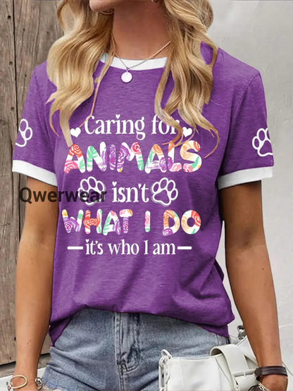 Women’s Caring For Animals Isn’t What I Do It’s What I Am T-shirt Purple / S