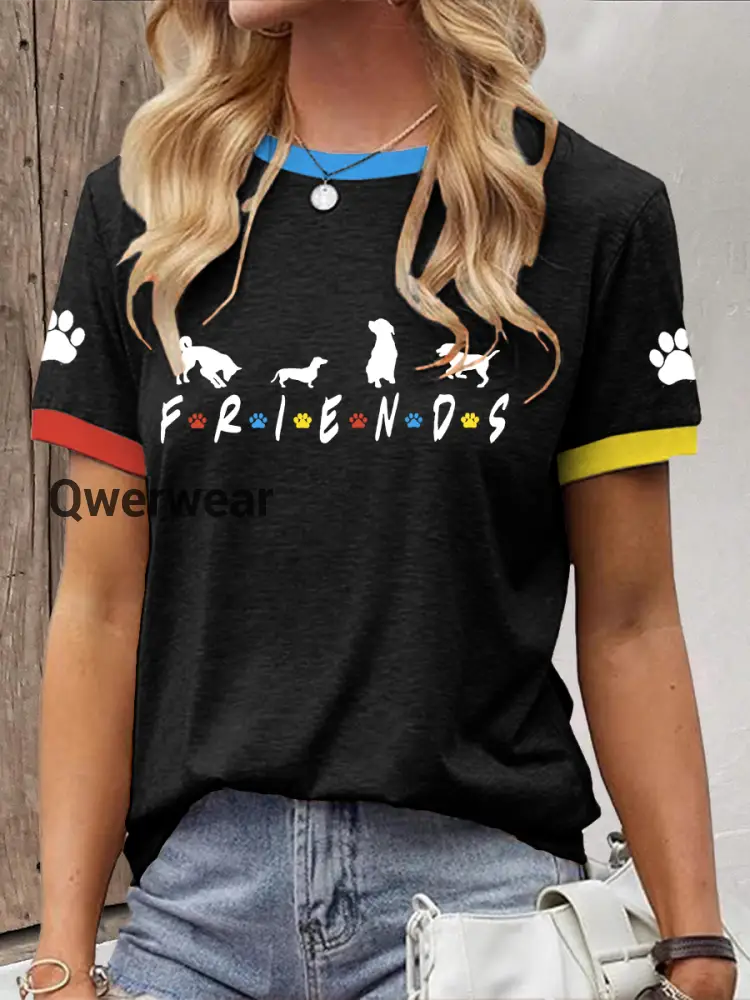 Women’s Dogs Friends T-shirts Black / S