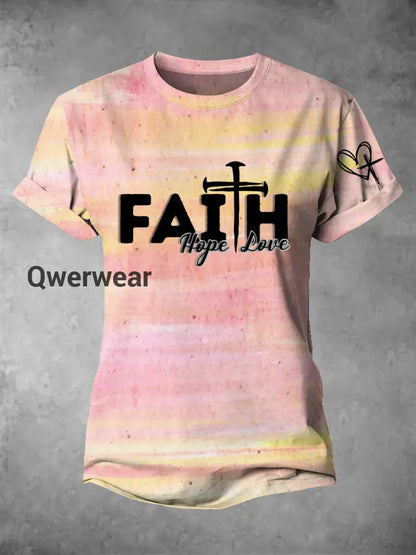 Women’s Faith Hope Love Short-sleeved T-shirt-TS-F-3 Picture 2 / S